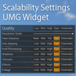 Scalability Settings UMG Widget
