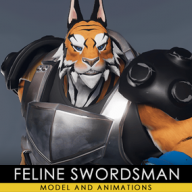 Feline Swordsman Character