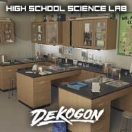 High school Science Lab Classroom - 90's themed (Day/Night Lighting)